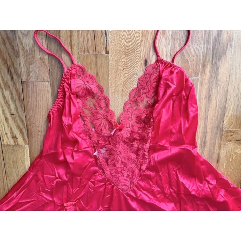 Vintage Darling body fashions Red bodysuit teddy lace lingerie size M - Picture 2 of 6